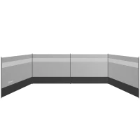 Outsunny Paravan brise-vent de camping portabil pliabil cu sac de transport și stâlpi din oțel dim. 725 cm x 140 cm gri deschis(m-7)