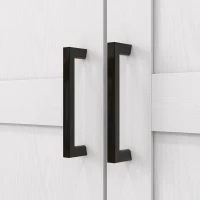 HOMCOM Bufet bucătărie dulap de bucătărie 5 niveluri cu uși și rafturi reglabile 60l x 40P x 120H cm aspect lemn crem(m-5)