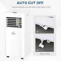 HOMCOM 9000 BTU Portable Air Conditioner for Cooling Dehumidifier Fan, Air Conditioning Unit for Room up to 28m², with Remote, 24H Timer, Window Mount Kit, R290, A Energy Efficiency, 1122W(m-6)