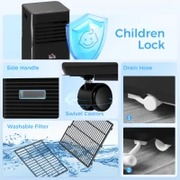 HOMCOM 7000 BTU 4-In-1 Portable Air Conditioner Unit Cooling Dehumidifying Ventilating  for Room up to 26m², with Fan, Remote, 24H Timer, Window Mount Kit, R290, A Energy Efficiency(m-9)