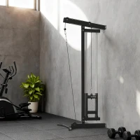 SPORTNOW Máquina de remo para entrenamiento, equipo de fitness montado en pared, máquina de poleas para gimnasio en casa, acero, negro(m-5)