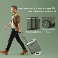 Outsunny Ladă frigorifică electrică portabilă 40 L frigider portabil pentru mașină moduri ECO/MAX mâner telescopic 61x39x49,5cm gri(m-4)