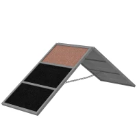 PawHut Rampă de agilitate pentru câini echipament de agilitate cadru în A suprafață antiderapantă 173 x 59 x 66 cm gri(m-6)