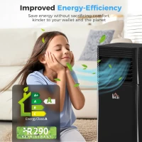 HOMCOM 5000 BTU 4-In-1 Portable Air Conditioner Unit Cooling Dehumidifying Ventilating  for Room up to 18m², with Fan, Remote, 24H Timer, Window Mount Kit, R290, A Energy Efficiency(m-5)