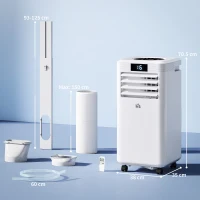 HOMCOM 10000 BTU Air Conditioning Unit, 3-in-1 Portable Air Conditioner, Dehumidifier, Cooling Fan with Remote Control, Digital Display, 2 Speeds, 24H Timer, Window Venting Kit, 22m²(m-3)