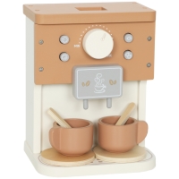 AIYAPLAY Set Machine à Café Jouet en Bois pour Enfants de 3 Ans avec Accessoires, Marron