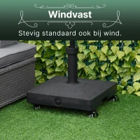 Outsunny Parasolvoet met Wielen 38/48 mm, Stevig en Duurzaam voor Buiten, Zwart(m-4)