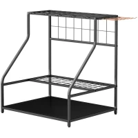 Outsunny Organizator de unelte de grădină cu cârlige suport-unelte de garaj pe 3 niveluri 84 x 53 x 73 cm portocaliu(m-6)