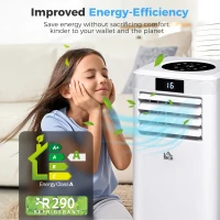 HOMCOM 10000 BTU Air Conditioning Unit, 3-in-1 Portable Air Conditioner, Dehumidifier, Cooling Fan with Remote Control, Digital Display, 2 Speeds, 24H Timer, Window Venting Kit, 22m²(m-5)
