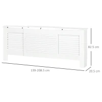 HOMCOM Mască pentru calorifer, design contemporan, lungime extensibilă 139-208,5 x 20,5 x 82,5 cm, MDF, alb(m-3)