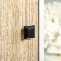 HOMCOM Bufet living, mobilier de depozitare 9 cuburi cu 3 uși și 3 compartimente deschise, picioare din lemn de pin, stil modern, bufet pentru sala de mese, bucătărie și living, 96 x 30 x 75 cm, alb, natural(m-4)