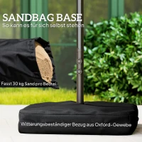 Parasol met parasolstandaard en dubbele parasol 460 x 270 cm donkergrijs(m-6)