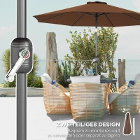 Outsunny Parasol knikscherm tuinscherm strandscherm met stalen handslinger Ø 3 m(m-6)