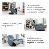 HOMCOM Revalidatiestoel voor Senioren, 8 Massagepunten, Zijzakken, Afstandsbediening, Grijs(m-9)