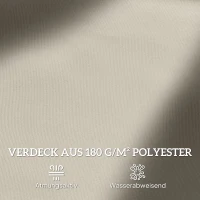 Outsunny dubbele parasol met paraplubak, crèmewit, 4,6 x 2,7 cm(m-7)