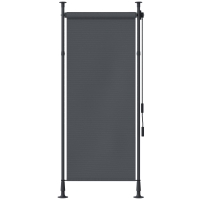 Outsunny Stor manual retractabil pe picior lungime reglabilă manivelă instalare fără găurire metal aluminiu poliester gri închis