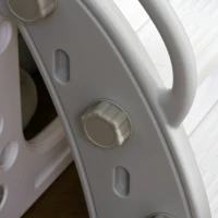 AIYAPLAY Scivolo per Bambini 5 in 1 con Canestro da Basket Telescopio Scaletta e Cesto Inferiore per Interni Bianco e Grigio(m-5)