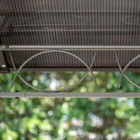 Outsunny 3 x 3.6m Hardtop Gazebo Canopy with Polycarbonate Roof, Permanent Pavilion Garden Gazebo with Curtains for Patio, Deck, Grey(m-9)