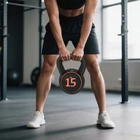 SPORTNOW Three-Piece Kettlebell Set, 5lbs, 10lbs, 15lbs with Storage Tray(m-9)