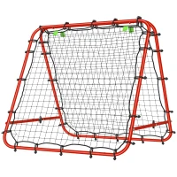 HOMCOM Fußballtor, verstellbar, klappbar, Metallrahmen, 100 x 68-95 cm, Rot(m-10)