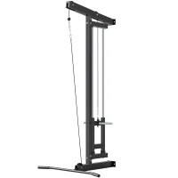 SPORTNOW Máquina de remo para entrenamiento, equipo de fitness montado en pared, máquina de poleas para gimnasio en casa, acero, negro(m-7)