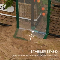 Outsunny Mini-Gewächshaus, 3 Etagen, 6 Drahtregale, 2 Öffnungen, Kunststoff-Plane, Transparent(m-7)