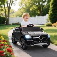 AIYAPLAY Mașină electrică pentru copii, vehicul electric 12V, telecomandă 2,4G, 3 viteze, pornire lentă, 105x68x50cm, negru(m-2)