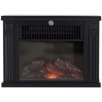 HOMCOM Șemineu electric sobă Stil Contemporan Termostat 600-1200 W Alb(m-1)