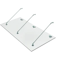 HOMCOM Copertină din sticlă pentru ușă, sticlă călită (ESG), oțel inoxidabil, sticlă transparentă 200x90cm(m-4)