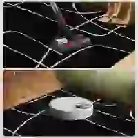 HOMCOM Modern Fluffy Area Rug, Geometric Pattern Washable Rug, Soft High Pile Floor Carpet for Living Room, Bedroom, Dining Room, Home Office, 170 x 120 cm, Black(m-8)