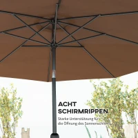 Outsunny Parasol knikscherm tuinscherm strandscherm met stalen handslinger Ø 3 m(m-7)