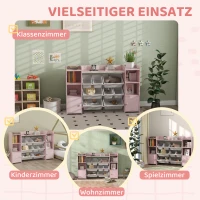 AIYAPLAY Kinder-Aufbewahrungsregal, Regal für Spielzeug und Bücher, zum übersichtlichen Aufräumen, 8 herausnehmbare Boxen, Rosa(m-5)