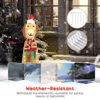 Outsunny Kerstdecoratie, verlichte kerstpuppy met 74 warmwitte LED-lampjes, 64 x 20 x 70 cm, Geel(m-6)