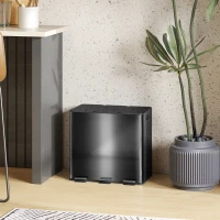 HOMCOM Poubelle de cuisine 45L avec 3 compartiments de 15L, couvercle, seaux intérieurs amovibles, 3 x 15L, noir(m-10)
