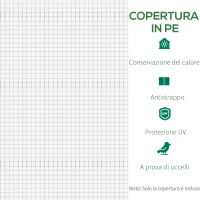 Outsunny Telo Serra in PE con 6 Finestre, Porta Avvolgibile e Bordi Interrati, 3x2x2 m, Bianco(m-6)