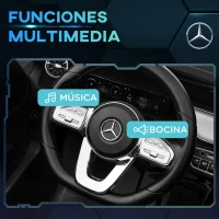HOMCOM Coche Eléctrico para Niños Mercedes-Benz EQA 12V Control Remoto Música Bocina Velocidad 3-8 km/h  111,5x69x52,5 cm Negro(m-7)