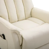 HOMCOM Opsta stoel grote comfortabele hulpstoel assistent elektrisch opstahulp ligfunctie tv-stoel beige(m-11)