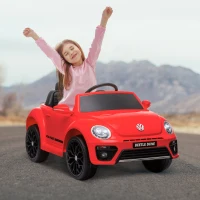 AIYAPLAY Voiture électrique 12V sous Licence Volkswagen Beetle avec télécommande, vitesse 3-5 km/h, 3 à 5 ans, rouge(m-10)