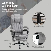 Vinsetto Cadeira de Escritório com 6 Pontos de Massagem Giratória Encosto Reclinável 135º Função de Aquecimento 62x67x113-120 cm Cinza(m-4)