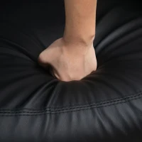 HOMCOM Poltrona Relax Reclinabile Manualmente a 165° con Poggiapiedi, Portabicchieri e Tasca in Finta Pelle, Nero(m-8)