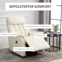 HOMCOM Opsta stoel grote comfortabele hulpstoel assistent elektrisch opstahulp ligfunctie tv-stoel beige(m-4)