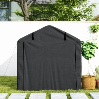 Outsunny Garagenzelt, wasserdicht Zeltgarage mit Tür, UV-beständig 220 x 157 x 165 cm Schwarz(m-8)