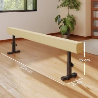 HOMCOM 7.5ft Adjustable Balance Beam, Gymnastics Beam with Wheels, Gymnastics Equipment for 6+ Years Old Training(m-3)