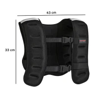 SPORTNOW Gilet lesté 5 kg veste lestée respirant avec sangles réglables et bandes réfléchissantes en sable de fer 43 x 33 cm noir(m-3)