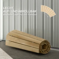 Outsunny Rollweg Gehweg Ausrollbarer Gartentritt, wetterbeständig, Fichtenholz, 120 x 47 x 1 cm, Natur(m-7)