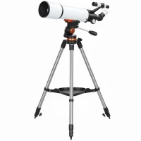 Outsunny Télescope Astronomique 80 mm avec Monture EQ, 2 oculaires et adaptateur smartphone, 92x92x130 cm, Blanc et Noir(m-1)