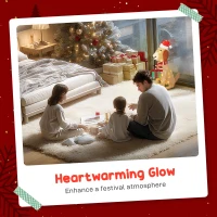 Outsunny Kerstdecoratie, verlichte kerstpuppy met 74 warmwitte LED-lampjes, 64 x 20 x 70 cm, Geel(m-4)