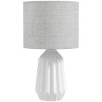 HOMCOM Lampa stołowa, lampka nocna z lnianym abażurem, przełącznik kołyskowy, lampa biurkowa, 22 x 22 x 39 cm, biały(m-1)