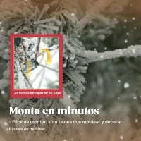 HOMCOM Árbol de Navidad Nevado 210 cm con 1154 Ramas Base Plegable Diseño por Secciones Fácil de Montar(m-5)