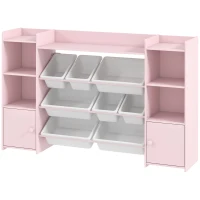 AIYAPLAY Kinder-Aufbewahrungsregal, Regal für Spielzeug und Bücher, zum übersichtlichen Aufräumen, 8 herausnehmbare Boxen, Rosa(m-10)